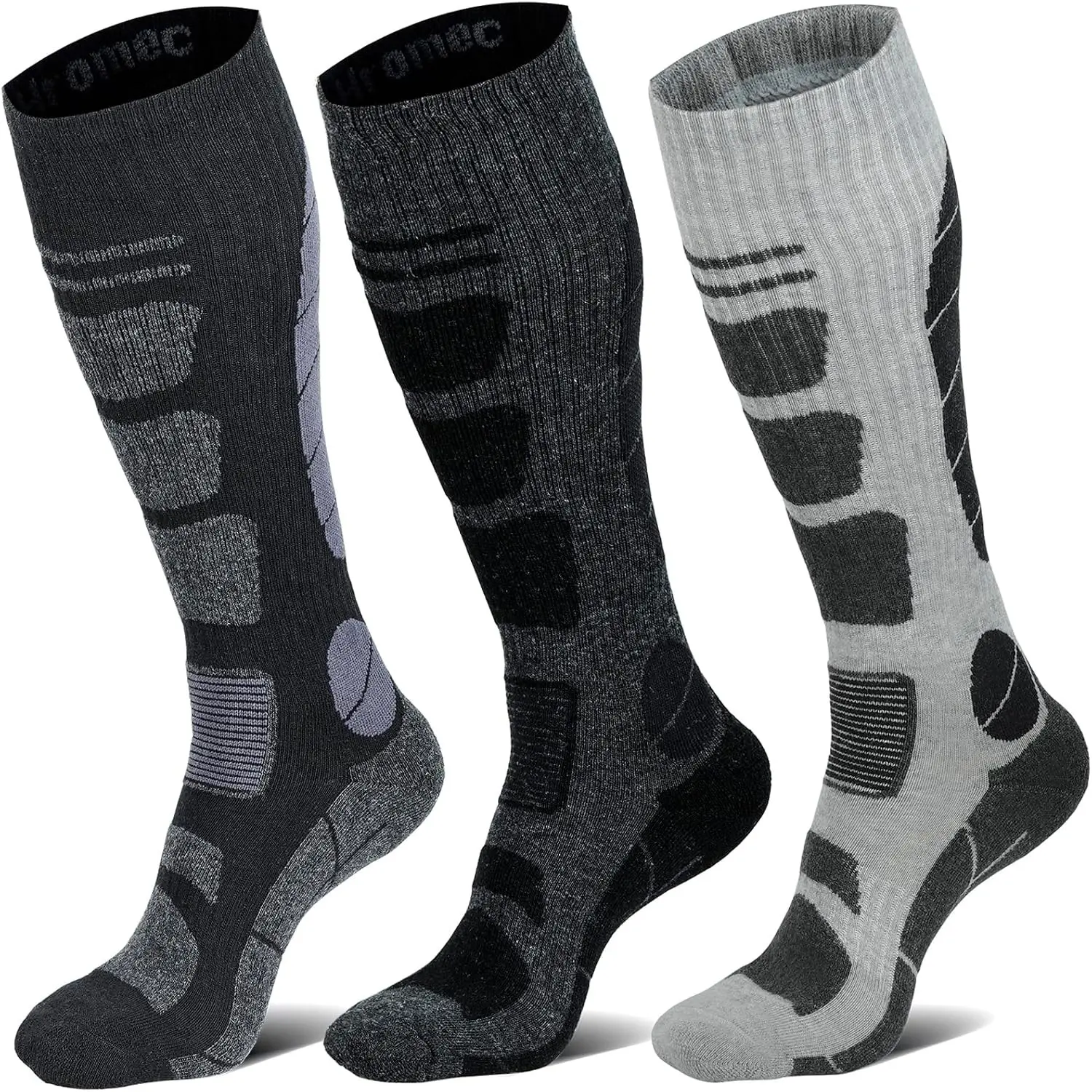 Men's Merino Wool Thermal Knee-High Sport Socks - Winter Ski, Snowboard, Hunting Socks (Also Suitable for Women)