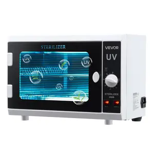 VEVOR Nail Tool Cleaning Machine, 12L Large Capacity, Knob Control, Tool Cabinet Cleaner Box with Timer Setting, Tempered Glass Door, 185nm Wavelength, for Labs, Home, Nail Salons, Beauty Salons