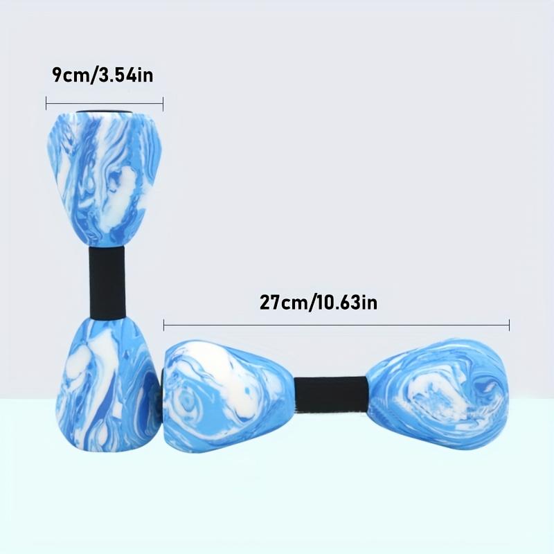 A set of water-based fitness dumbbells. Specially designed for swimming and water-based aerobic exercises. Pool fitness accessories. Home swimming equipment.