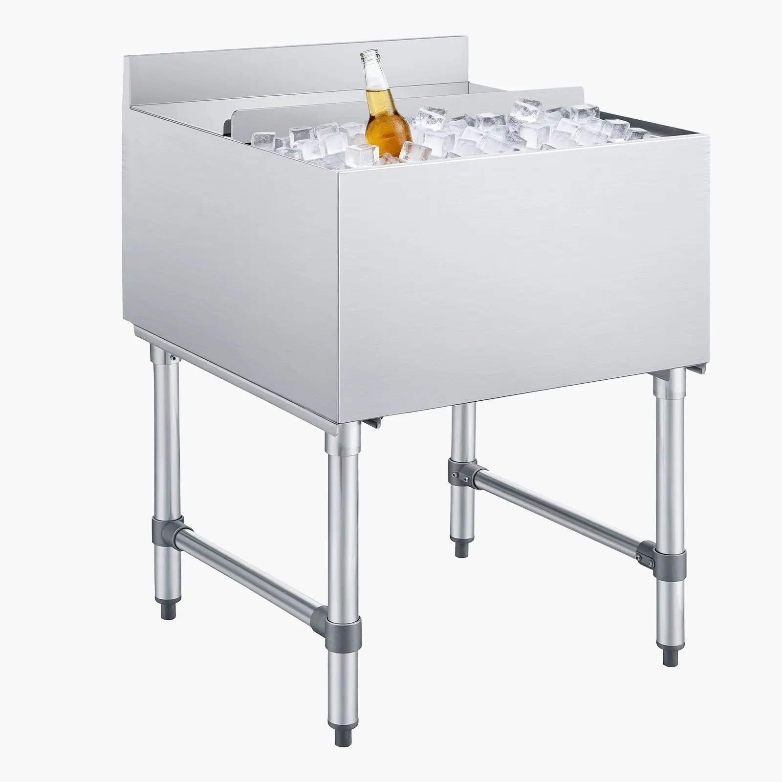 VEVOR Commercial Ice Bin, 79.9 Qt Max Capacity, 24x 24x 33 Inch Stainless Steel Ice Chest with Sliding Lid, 24H Long-Lasting Insulation, Cooler Cart Cocktail Unit for Bar Restaurant Pub, NSF