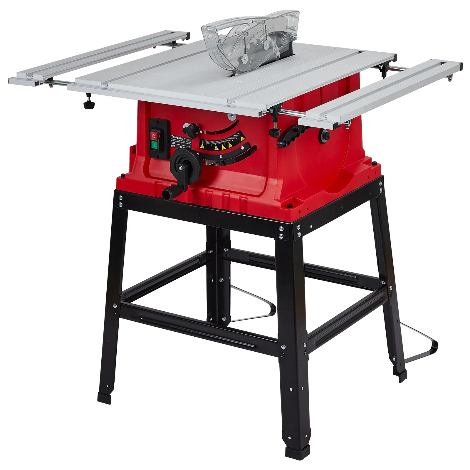 10-Inch Professional Table Saw | 15a Motor, 5000 RPM & 0-45° Bevel Cutting | Includes Stand & Push Stick for Woodworking Projects​​