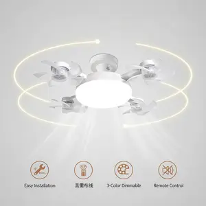 2026 New E27 Socket Ceiling Fan Light - 2-in-1 Silent LED Fan with Remote Control, Energy-Saving Cooling & Lighting Combo for Home Bedroom