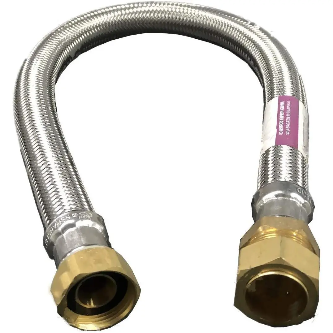 3/4" Compression (7/8" OD) x 3/4"FIP x 12" Braided Flexible Stainless Steel Water Heater Connector  Line Water Hose for Female Iron Water Pipe Fitting or Copper Tubing,(1-Pack)