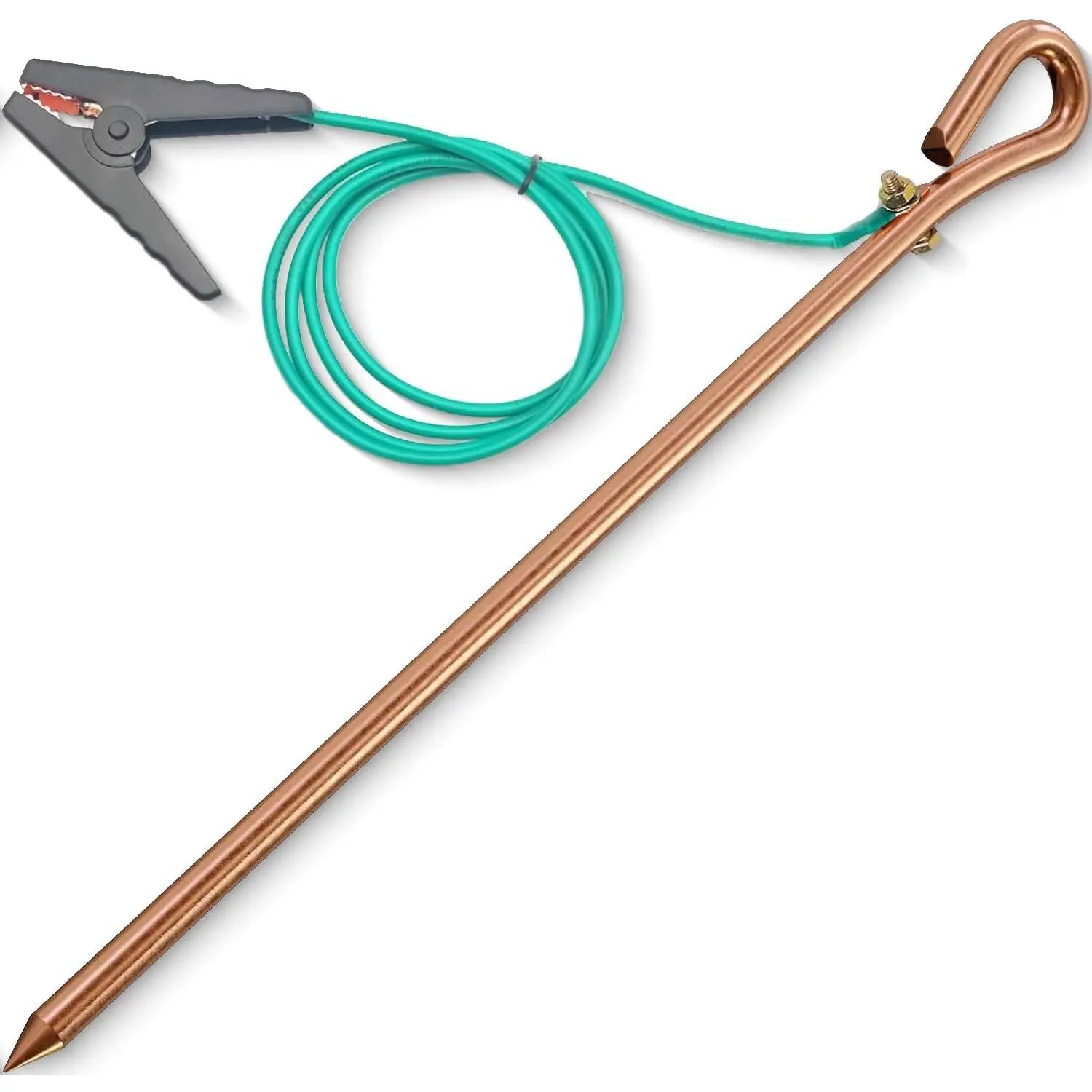 Generator Grounding Kit 17.4 Inch Rod with 6.2ft Crocodile Clip Wire