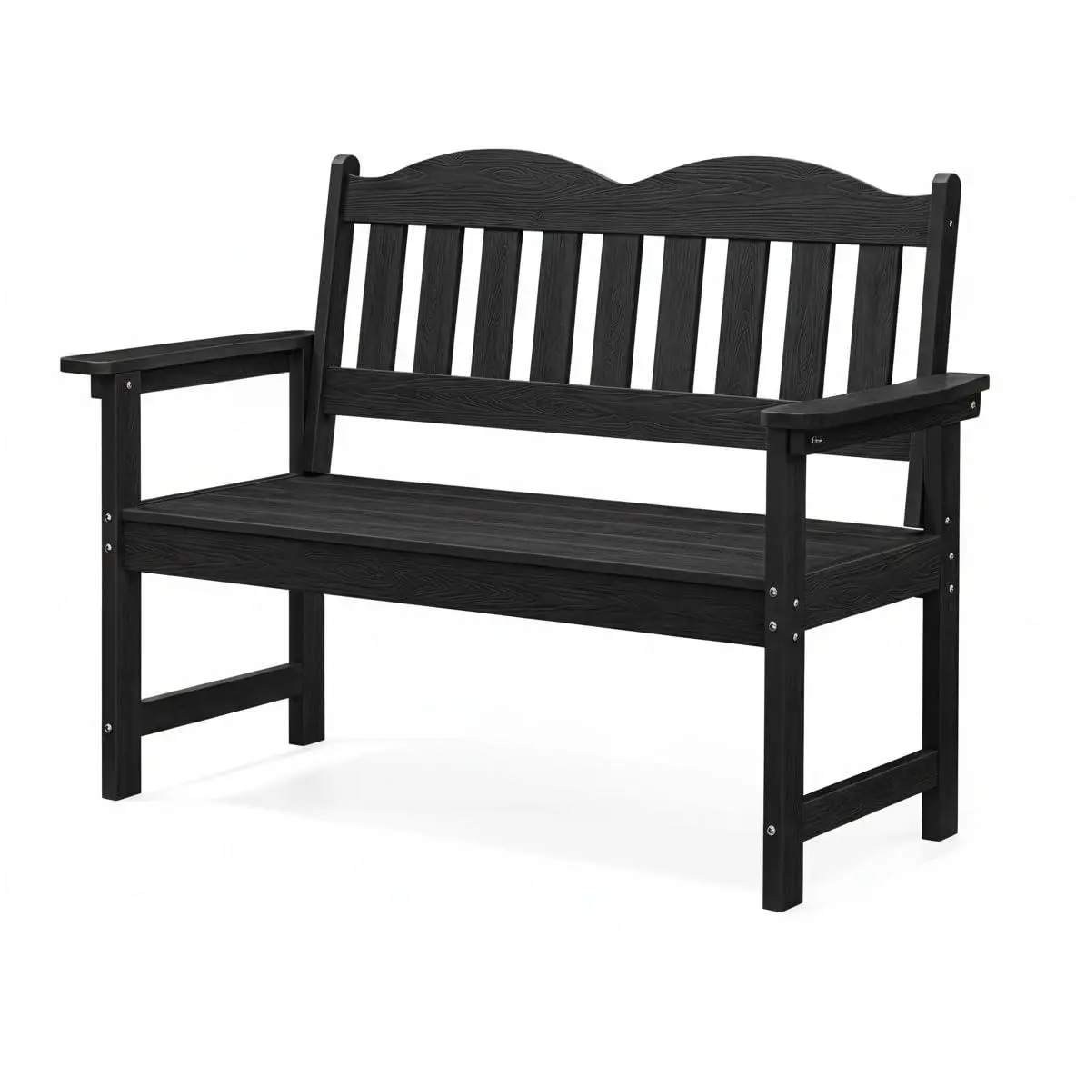 Heavy Duty 2-Person Outdoor Garden Bench – 47" Poly Lumber Patio Loveseat – Weather Resistant, Wooden Texture, 800 lbs Capacity – Ideal for Porch, Yard, Park Seating