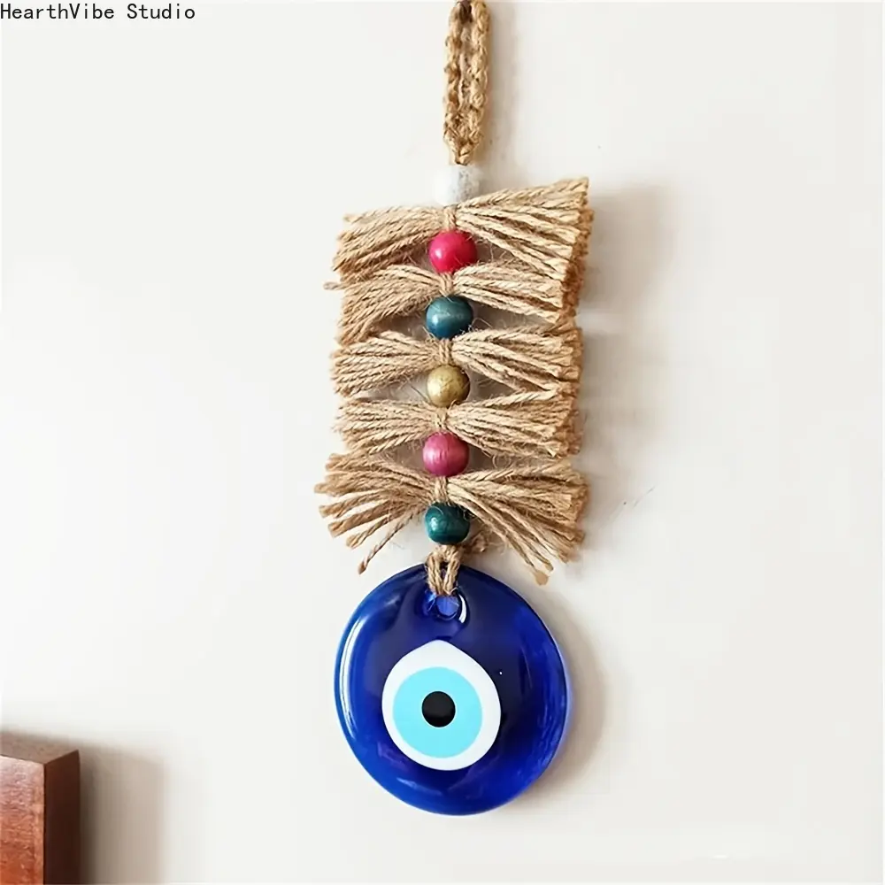 Handmade Turkish evil eye product, with colored beads | lucky body symbol wall, used for special items at home | guest, room or office | 8-color eye hanging by craftsmen, good.