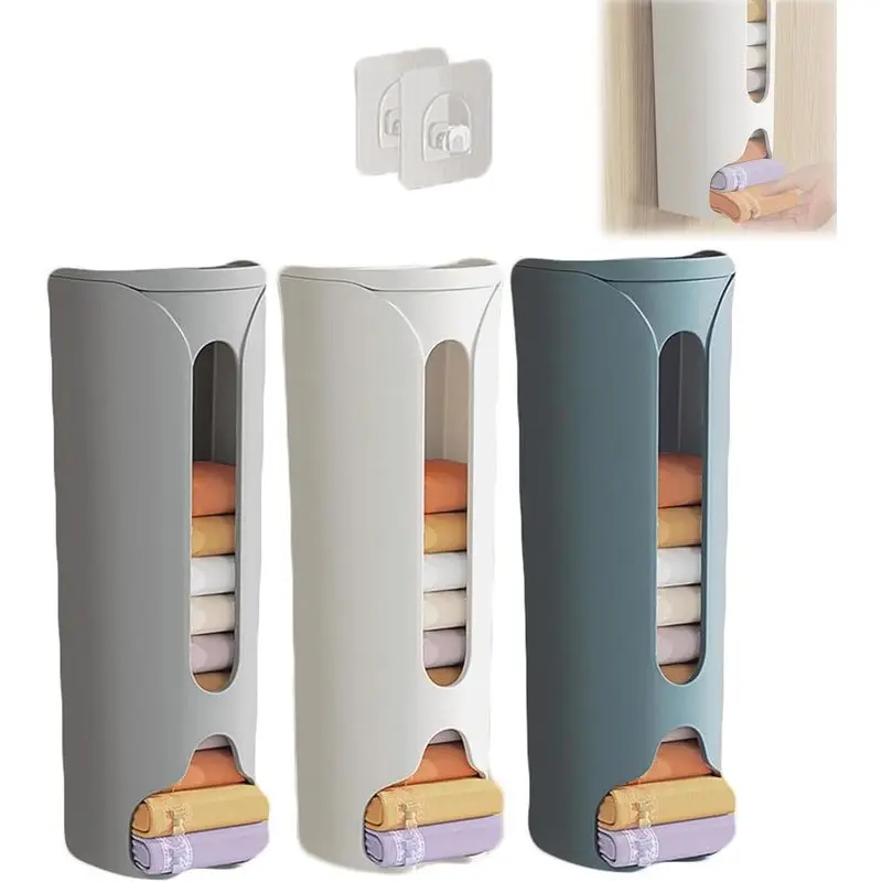 3pcs Compact Plastic Wall-Mounted Underwear Organizer, No-Drill Sock & Panty Storage Bins, Space-Saving Closet Organizer for Bedroom Dorm