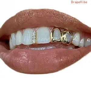 Gold and Silver-Plated Hollow Star-Heart Grillz, Hip Hop Teeth Accessory for Cosplay, Party Occasions (Fan Shop Gaming Sports & Outdoor)