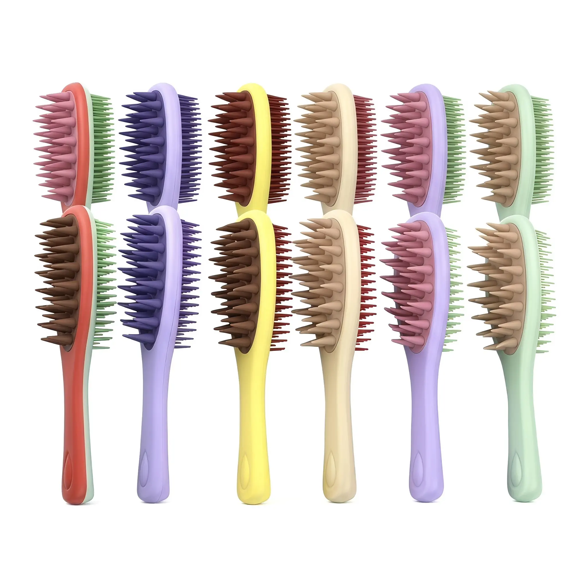 Wet Dry Scalp Massage Brush For Shower Long Handle Silicone Shampoo Comb Double Sided Gentle Cleansing Tool For All Hair Types Everyday Essential