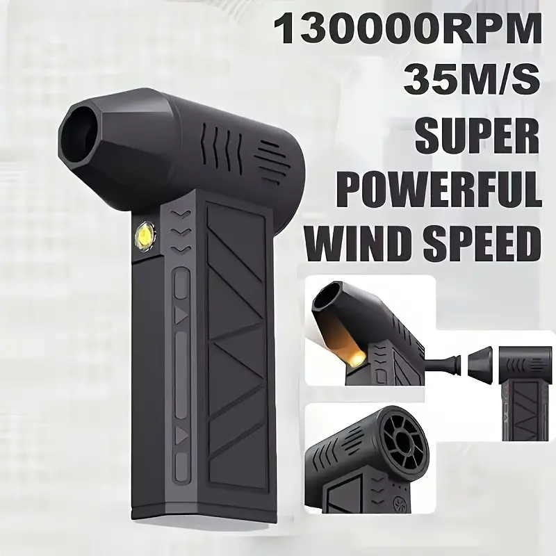 Mini Turbo Jet Fan with 5000mah Battery, High-Speed Turbine Fan, Brushless Motor, Rechargeable, Multi-Function for Cleaning and Drying, Handheld Portable Blower, Lithium Battery Blower