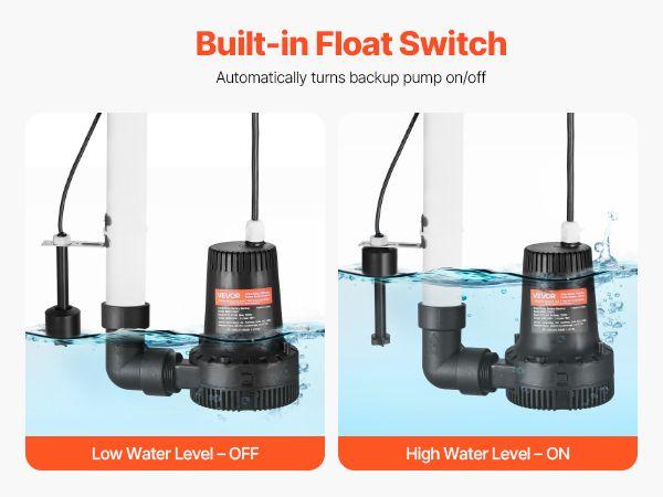 Spring new arrivals Basement Emergency Back-Up Sump Pump Backup Sump Pump System 2000GPH 0.17 HP