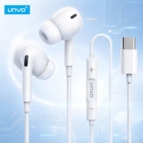 S03 USB Type-C Wired Earbuds In Ear Design for iPad Pro iPhone 15 Series, HiFi Stereo Sound with Mic Volume Control, Universal Android Compatible