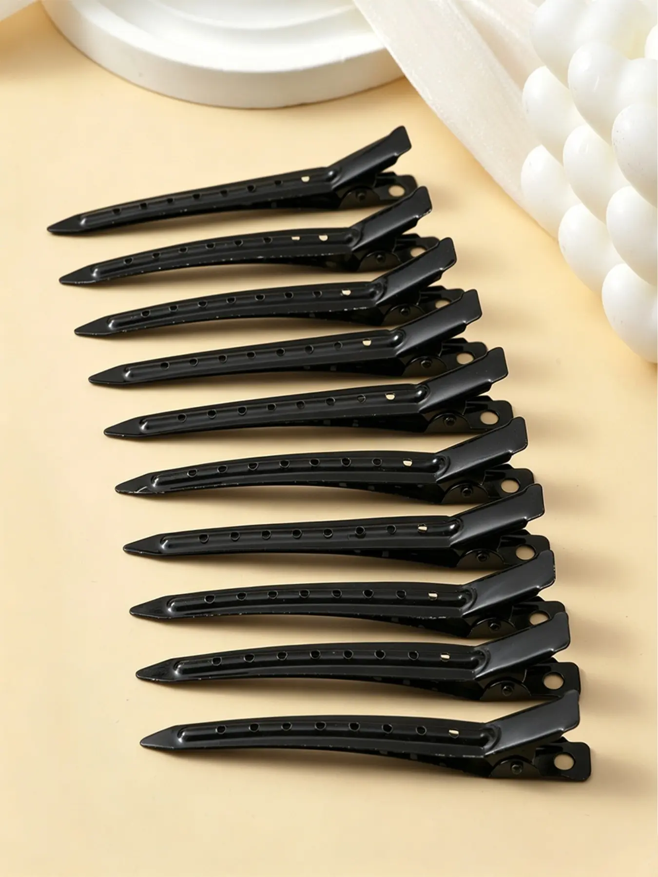 10Pcs black Non-Slip Metal Duck Bill Hair Clips, Duckbill Clips, No Damage Sectioning Tool  Multi-Purpose Styling Tool for Hair Dye,for Hair Extensions Dyeing Bangs Makeup All Seasons Anti Slip Clips