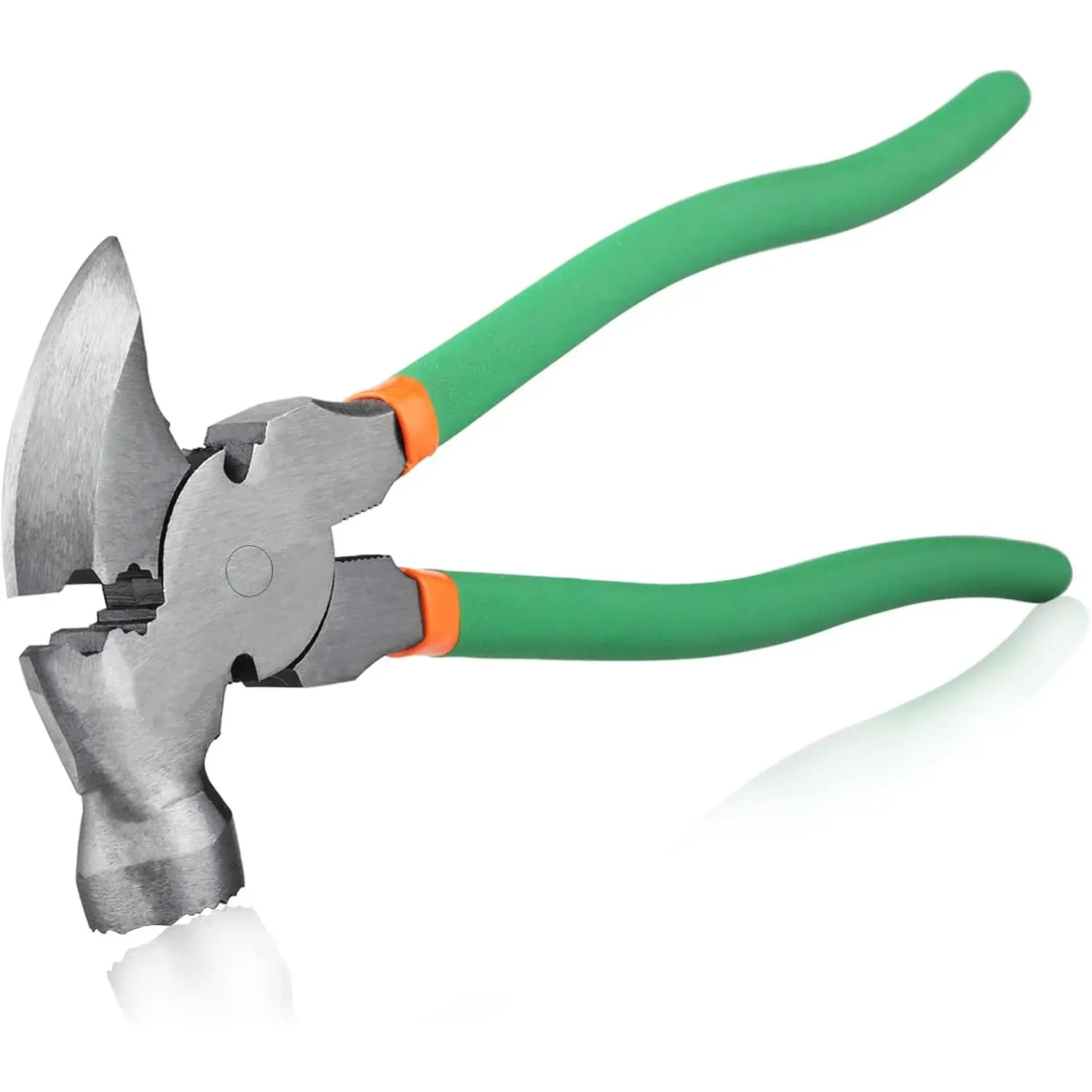 10-Inch Heavy-Duty Steel Fencing Pliers, Multi-Function Fence Tool with Hammerhead, Staple Puller, Wire Cutter, and Comfort Grip, No, No Warning Applicable