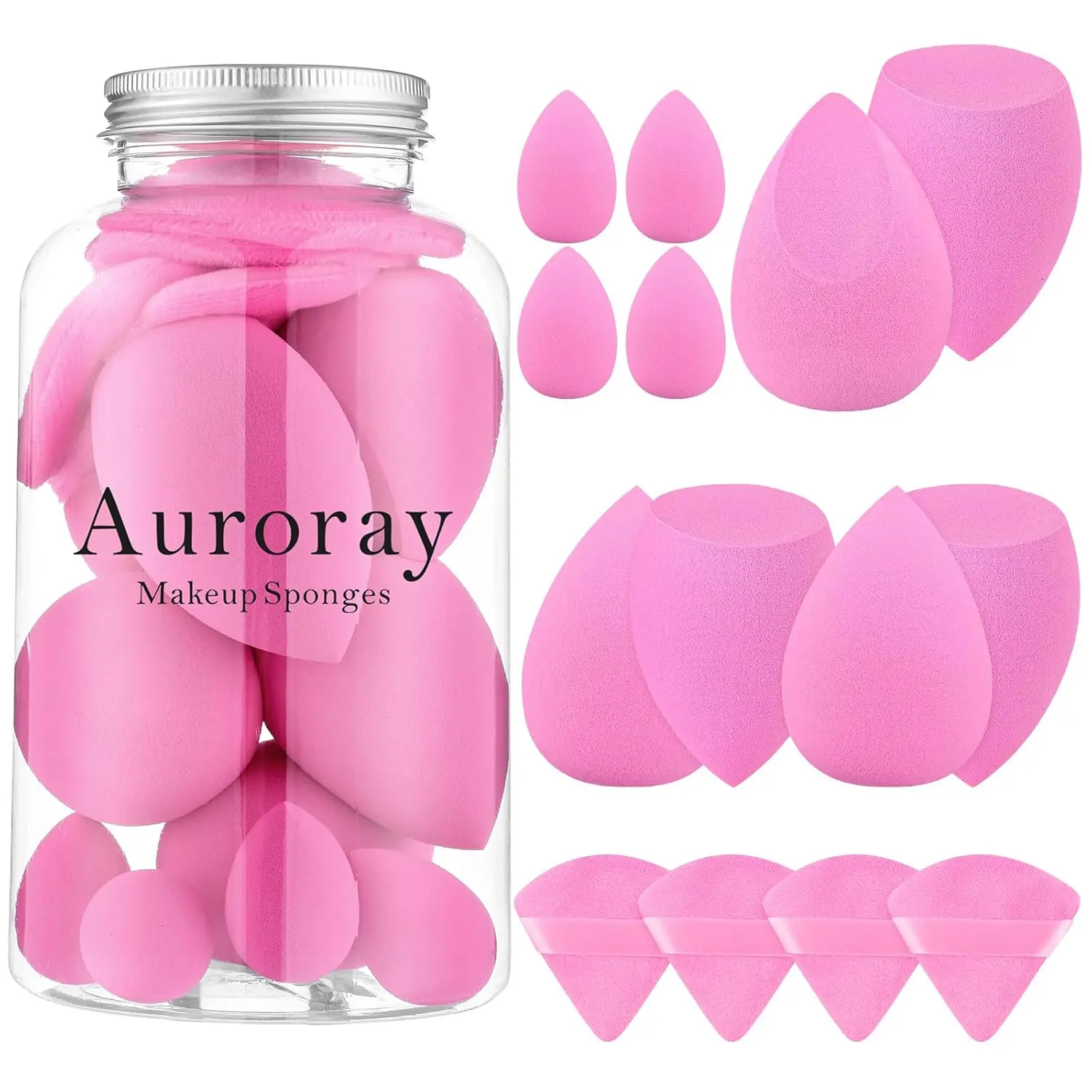 14 Pcs Make up Sponges Beauty Sponges Blender with 4 Pcs Powder Puff and 4 Pcs Mini Makeup Sponge for Foundation,Liquid,Powder,Concealer,Cream