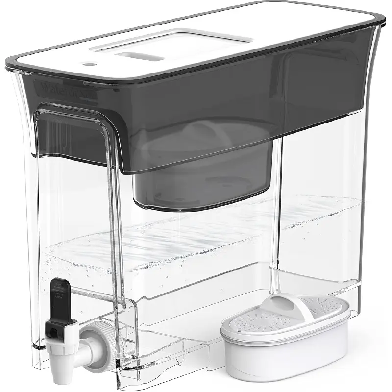 Waterdrop WFD-40L Water Filter Dispenser, 35-Cup Slim Water Filter Pitcher, Large Capacity, 200-Gallon Long-Life, Reduces Chlorine, PFOA/PFOS and More, BPA Free, Black