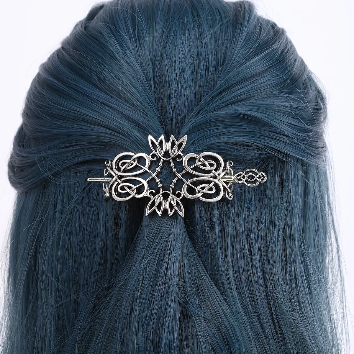 Women's Viking Celtic Knot Metallic Finish Slide Hair Stick - Vintage Retro Floral Geometric Barrette Headpiece for Scottish Irish Traditional Prom Wedding - Accessories for Women (Sports & Outdoor Headband Accessory), Hair Clips