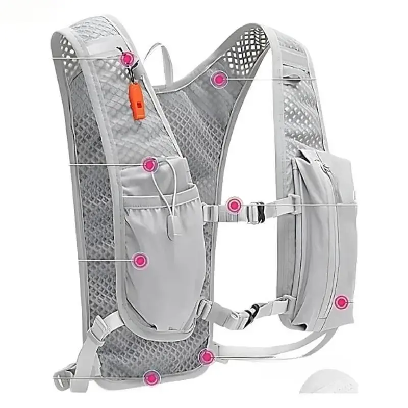 Soft Quick-Dry Hydropack Vest, Trendy Lightweight Water Bottle Holder Vest, Breathable Slim Outdoor Storage Gear for Running, Hiking, Cycling and Daily Fitness Training