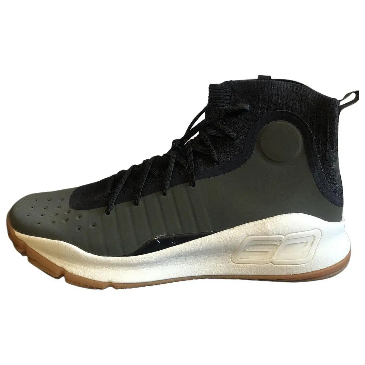 Under Armour Curry 4 Black Olive Men's High-Top Basketball Shoes with Comfort and Versatile Style Verifiable, with credentials and supporting global authentication