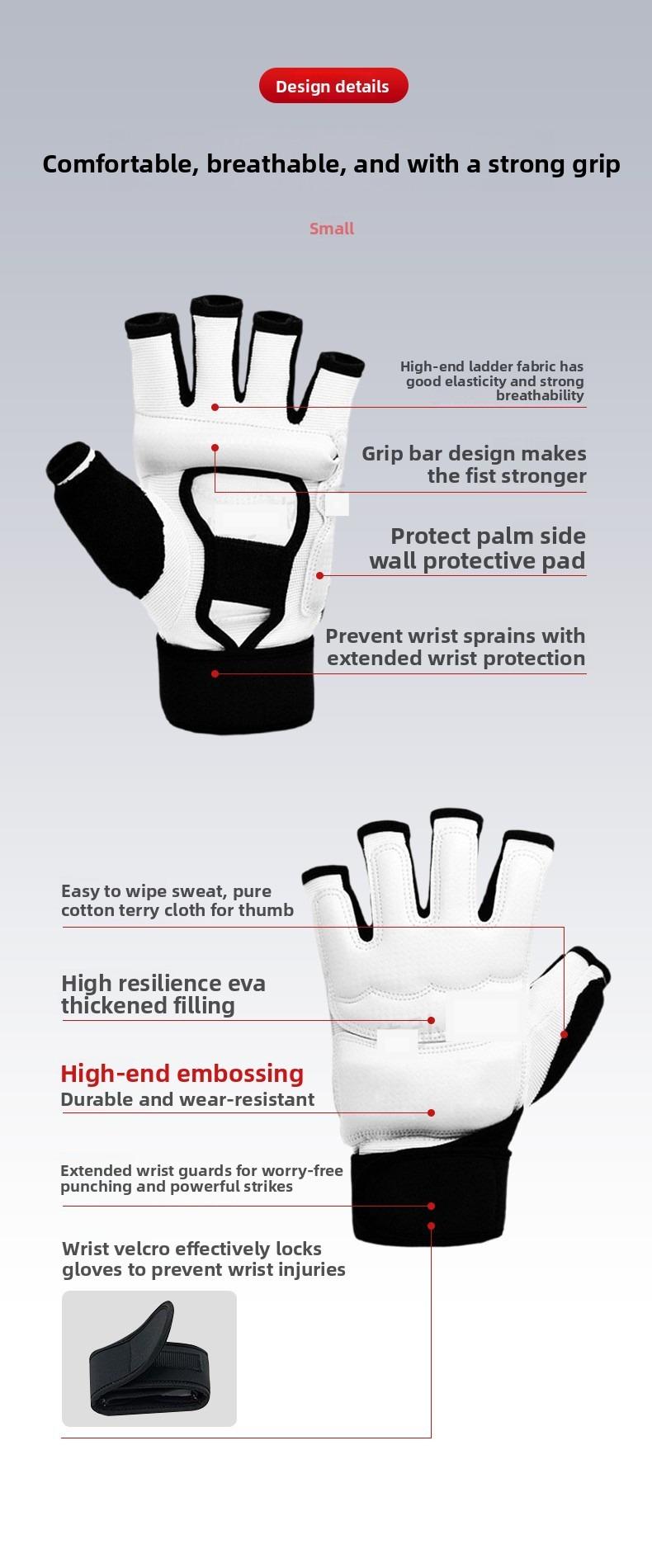 Taekwondo Hand & Foot Guards Set – Half-Finger Protective Gear for Kids & Adults, Ideal for Sparring, Kickboxing & Martial Arts Kids & Adults Taekwondo Protective Kit – Half-Finger Hand/Foot Guards, Boxing Gloves Included for Sparring & Kickboxing