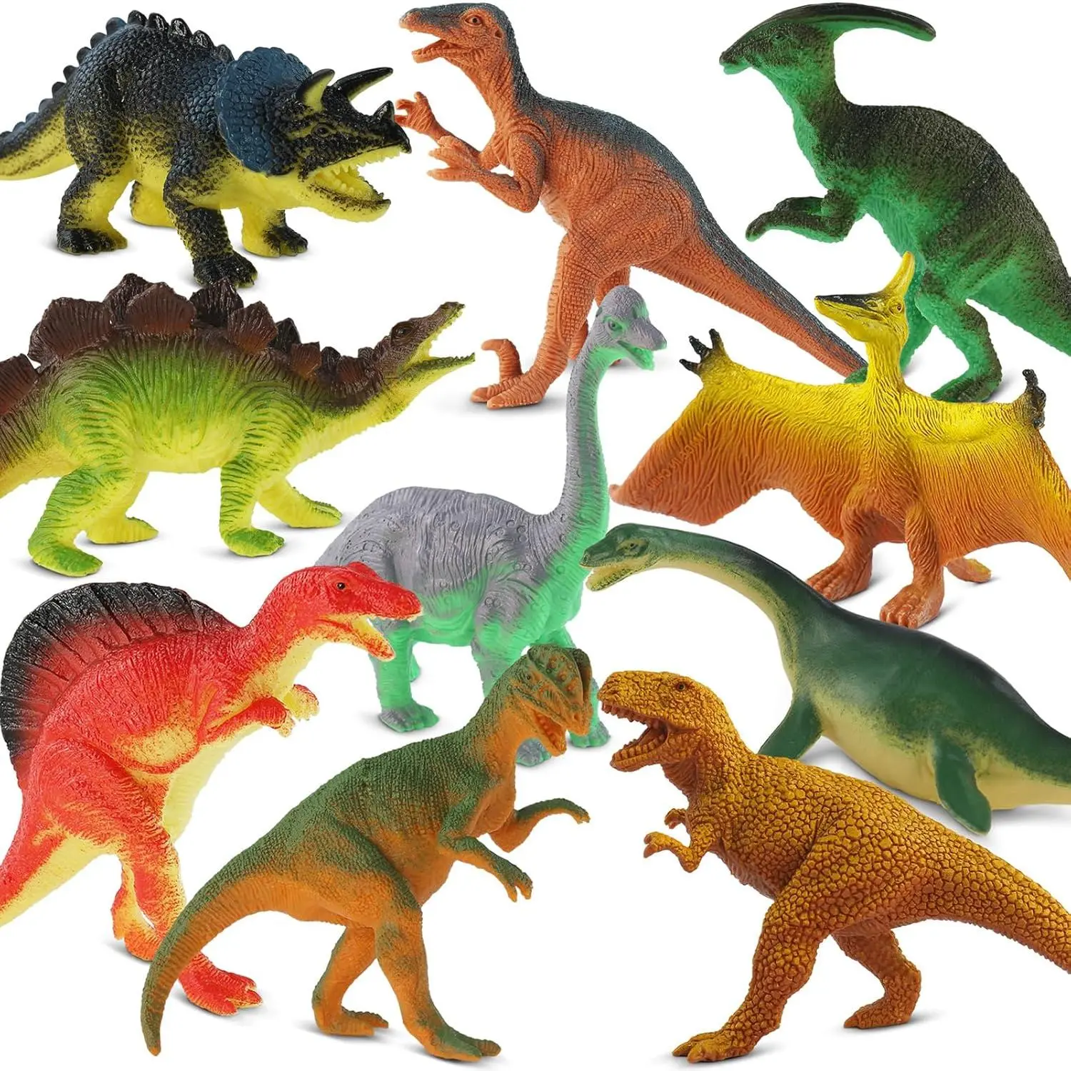 Dinosaur Toys  Kids 3-5, 10 PCS Realistic Plastic Dinosaur Figure Toy Set Including T-Rex, Stegosaurus, Spinosaurus, Ideal Gift  Toddle