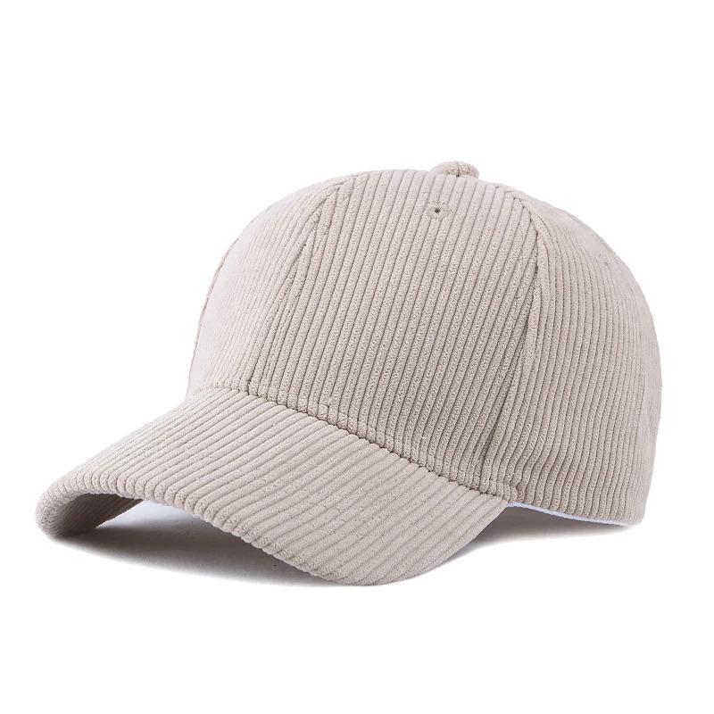 New autumn and winter solid color corduroy baseball cap for men and women, simple duckbill cap