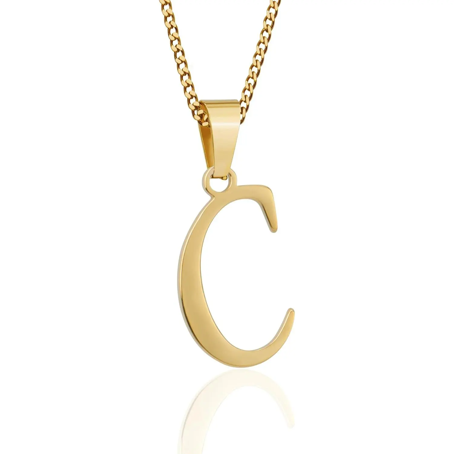 Initial Necklace for Men Women Boys Girls, 18K Gold Plated 26 Letters Pendant Necklace, Personalized Jewelry Gifts