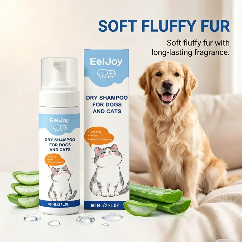 Eeljoy No-Rinse Shampoo for Dogs and Cats, Puppy Shampoo, Clean and Fresh, Easy to Wipe, Pet Care Essentials, Gentle Formula, Long-Lasting Fragrance
