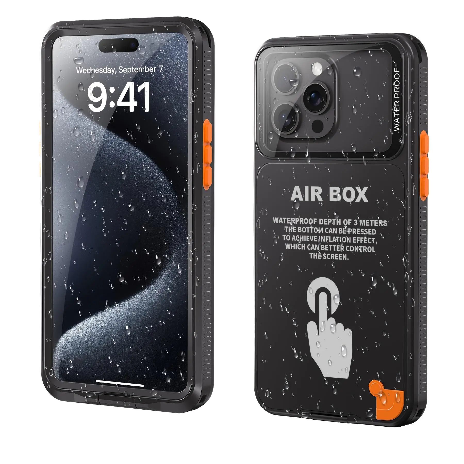 Tough Multi-Model iPhone Case with Built-in Screen Protector, 360-Degree Full Coverage, IP68 Waterproof, Strong Drop-Resistance for iPhone 16 Pro Max/15/14/13/12 - High-End Fashionable Mobile Phone Accessory