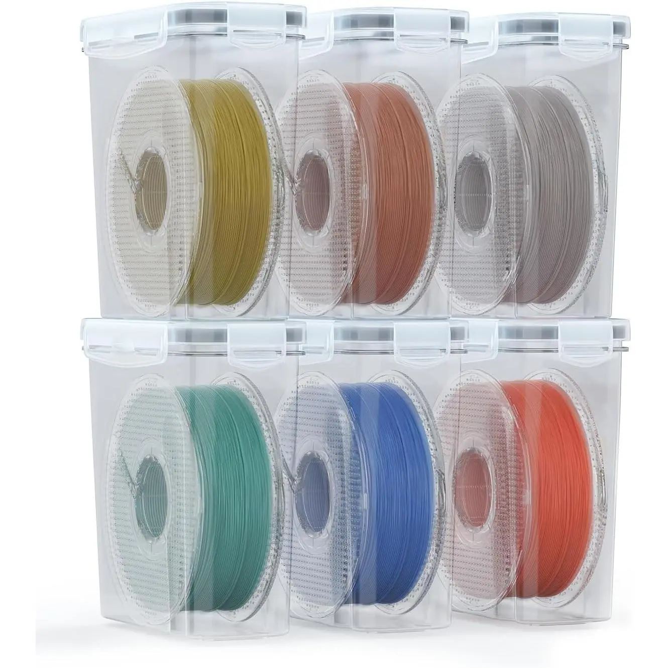 Filament Storage Box - 6 Pack Filaments Container for 3D Printing Filaments Sealing and Protection - Portable Filament Storage with Desiccant,Water-Proof and Dust-Proof 4.0L(9.03 * 8 * 3)