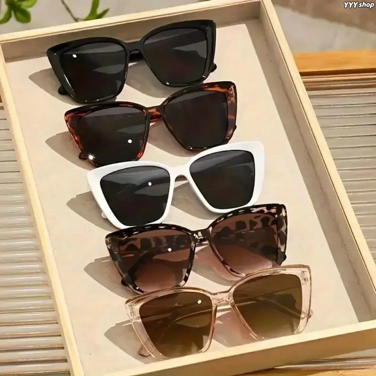 5-Pack Unisex Oversized Vintage Sunglasses With Polarized UV Protection, Lightweight Adjustable PC Frame, Trendy Cute Eyewear For Summer Travel, Beach Outings, Daily Driving For Men & Women