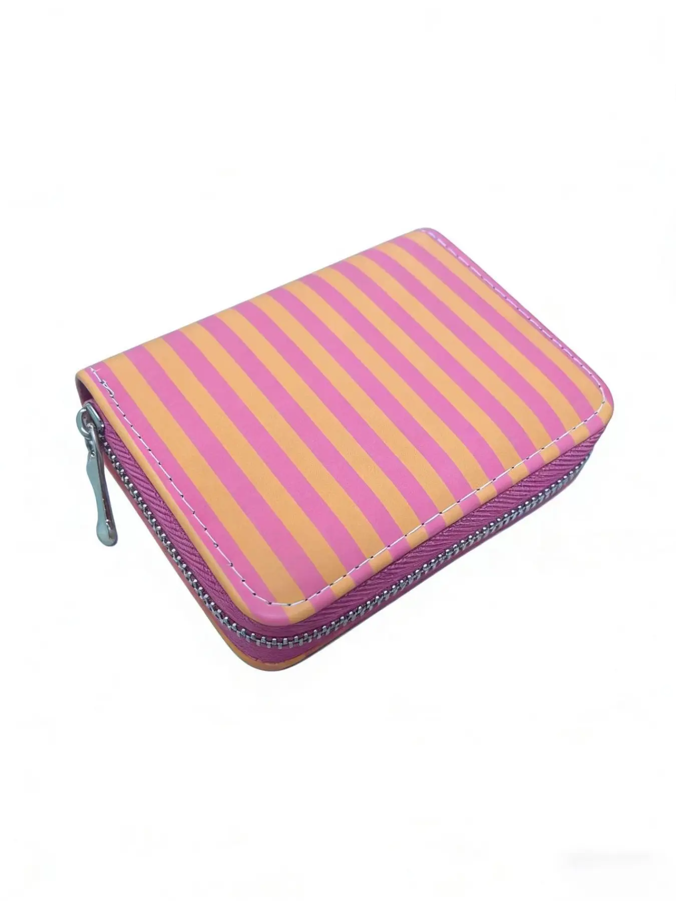 Rainbow Stripe Coin Wallet, PU Leather Short Zipper Wallet, Fashion Wallet, Multi-Card Slot, Portable Card Holder, Cute Style