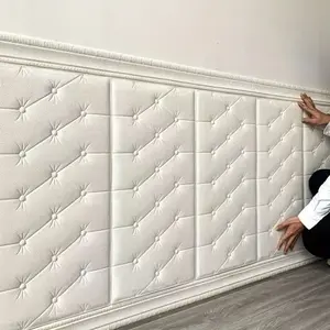 5-Piece Self-Adhesive Bed Head Wallpaper, Anti-Collision Brick Pattern, Easy Installation, Multiple Colors, Home Decor, Hallway, Bedroom, Brick Wallpaper Peel And Stick