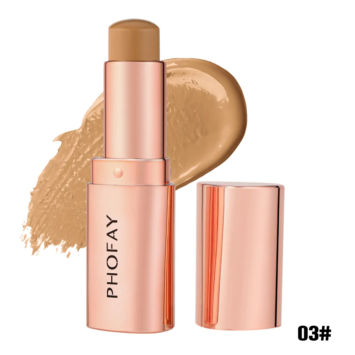 PHOFAY Contour Stick & Cream Eyeshadow Set - Alcohol-Free, 4g Weightless Smoothing Formula, Soft Matte Finish, Face Defining Eyeshadow, Youth-Enhancing Cosmetic, Non-Irritating Regular Edition, Cream Eyeshadow Stick