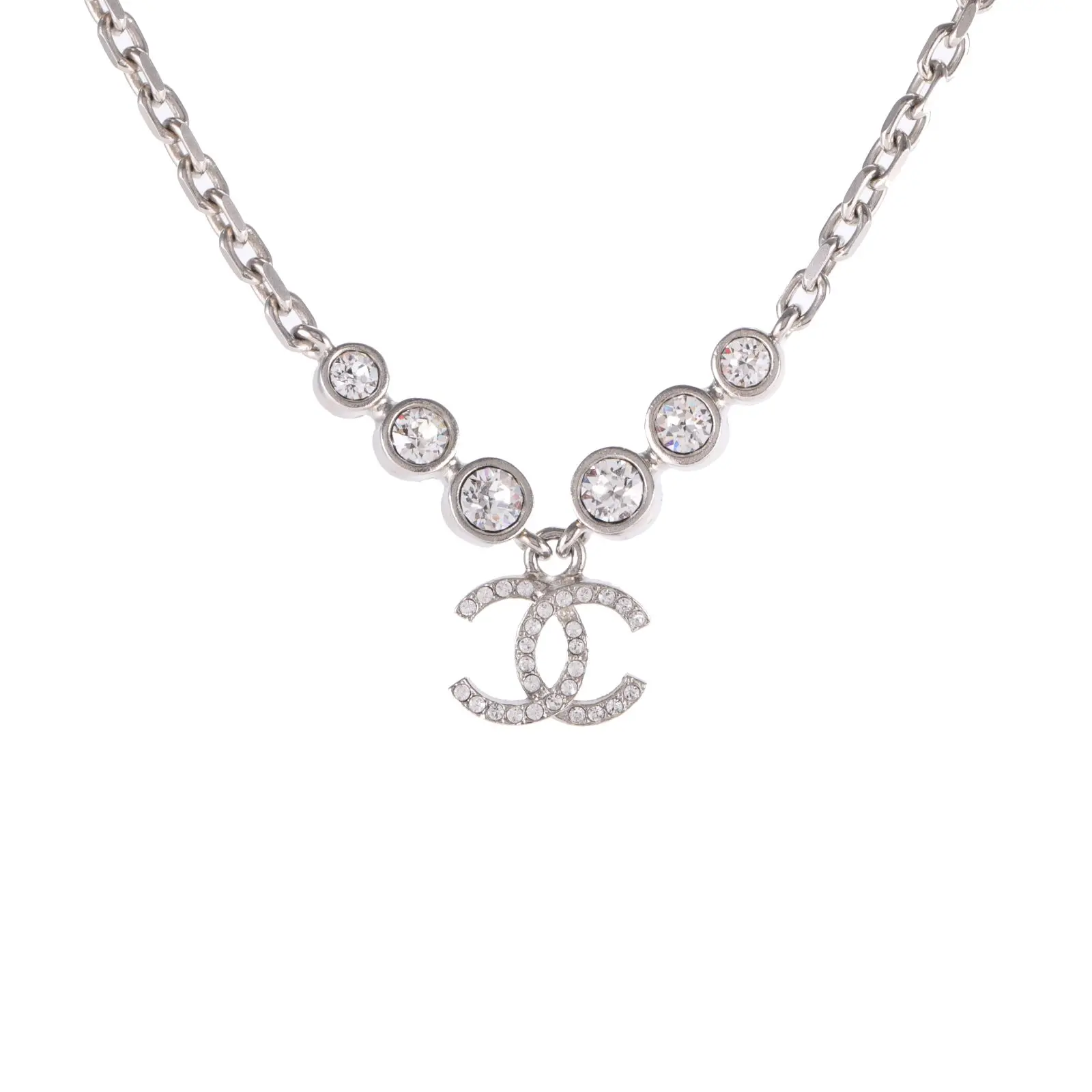 Pre-owned CHANEL NECKLACE ALLOY SILVER COLOR P216750867