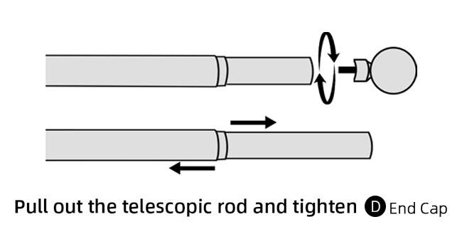 H.VERSAILTEX Curtain Rods for Windows Adjustable Length 1 Inch Diameter Bedroom, Kitchen, Living Room Curtain Rod with Classic Round End Caps