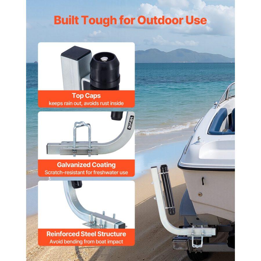 VEVOR Boat Trailer Guides, 18.5 in/20.5 in Height Adjustable Trailers Guide, 2PCS Thickened High-Duty Steel Trailer Guide-Ons with Smooth Roller Guidance, for V-Hull Boats, Small to Mid-Size Boats