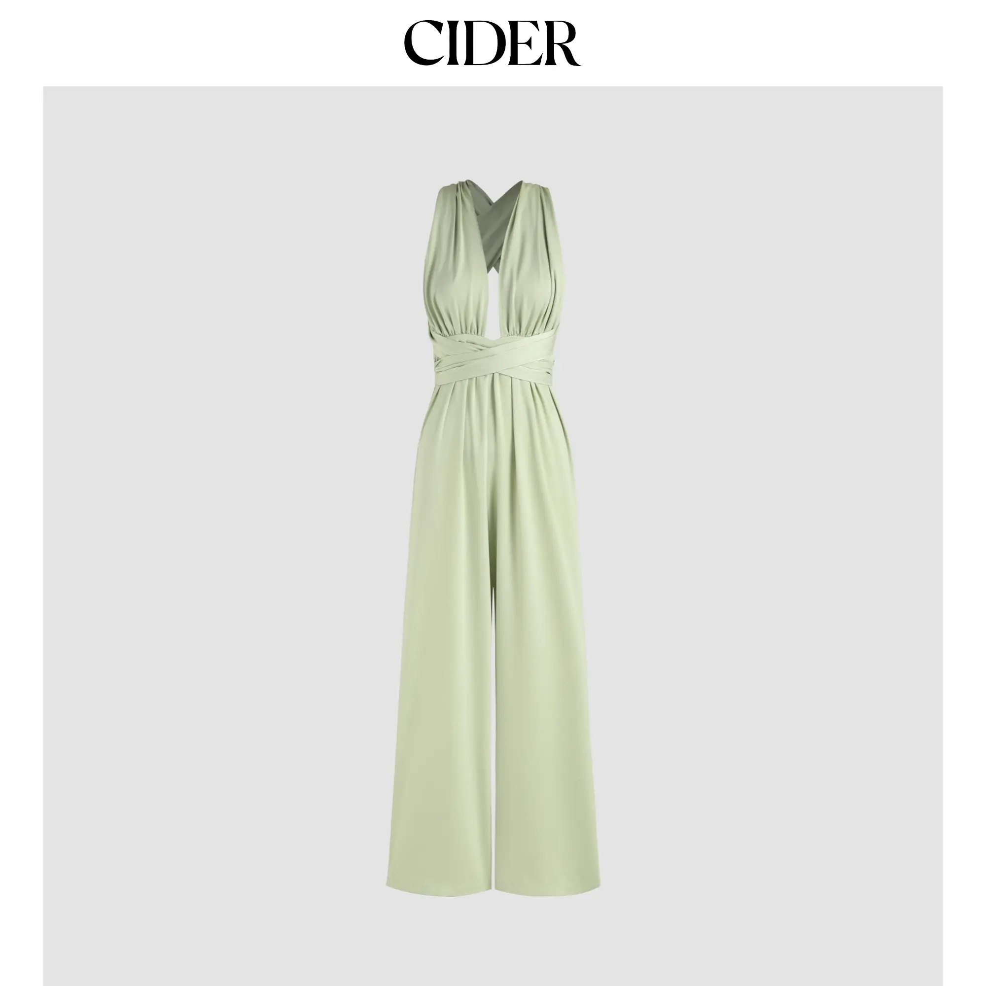 Cider [2 colors, size 2-10] Deep V Tie Back Jumpsuit