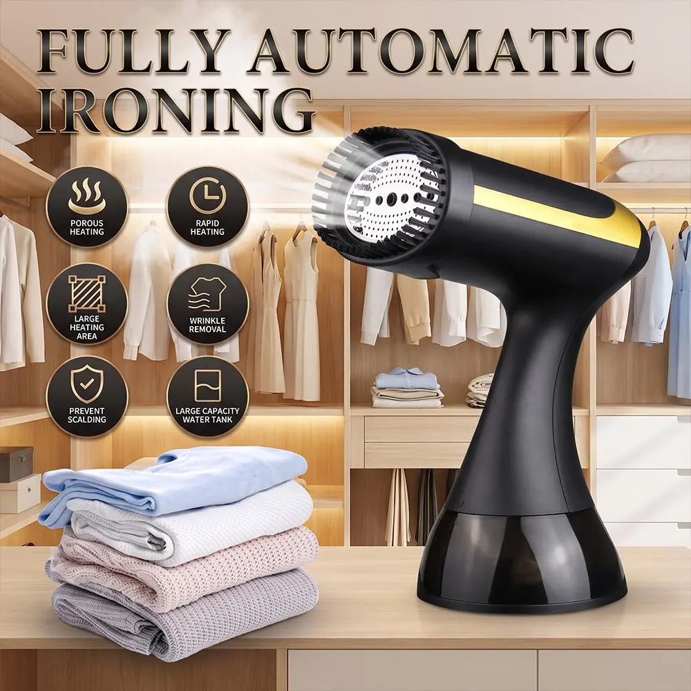 Portable Travel Handheld Steamer for Clothes, Garment Wrinkle Remover, 1500W Strong Penetrating Fabric Steamer, 300ML Water Tank, for Home, Office, Travel