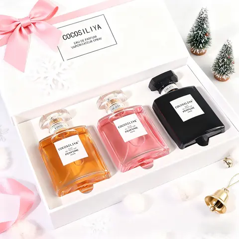 3‑Pack Women Perfume Set, Long Lasting Eau de Parfum, Floral Fruity Scent, Luxury Perfume Gift Set for Her, Holiday Birthday Gift, Fragrances