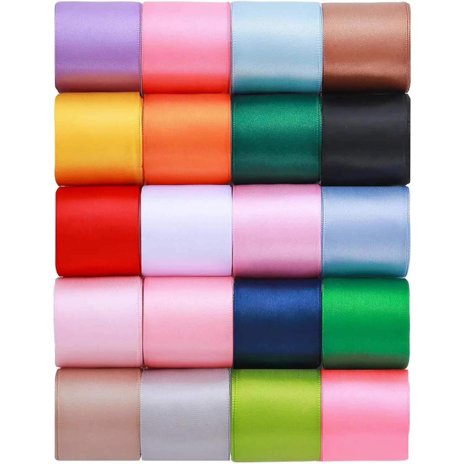 1-1/2 inch 20 Colors Satin Ribbon Set, 1.5" X2Yd x 20Rolls | Rainbow Ribbons for Gift Wrapping, Wedding Party Decoration, Invitations, Bridal Bouquets, Total 40 Yards