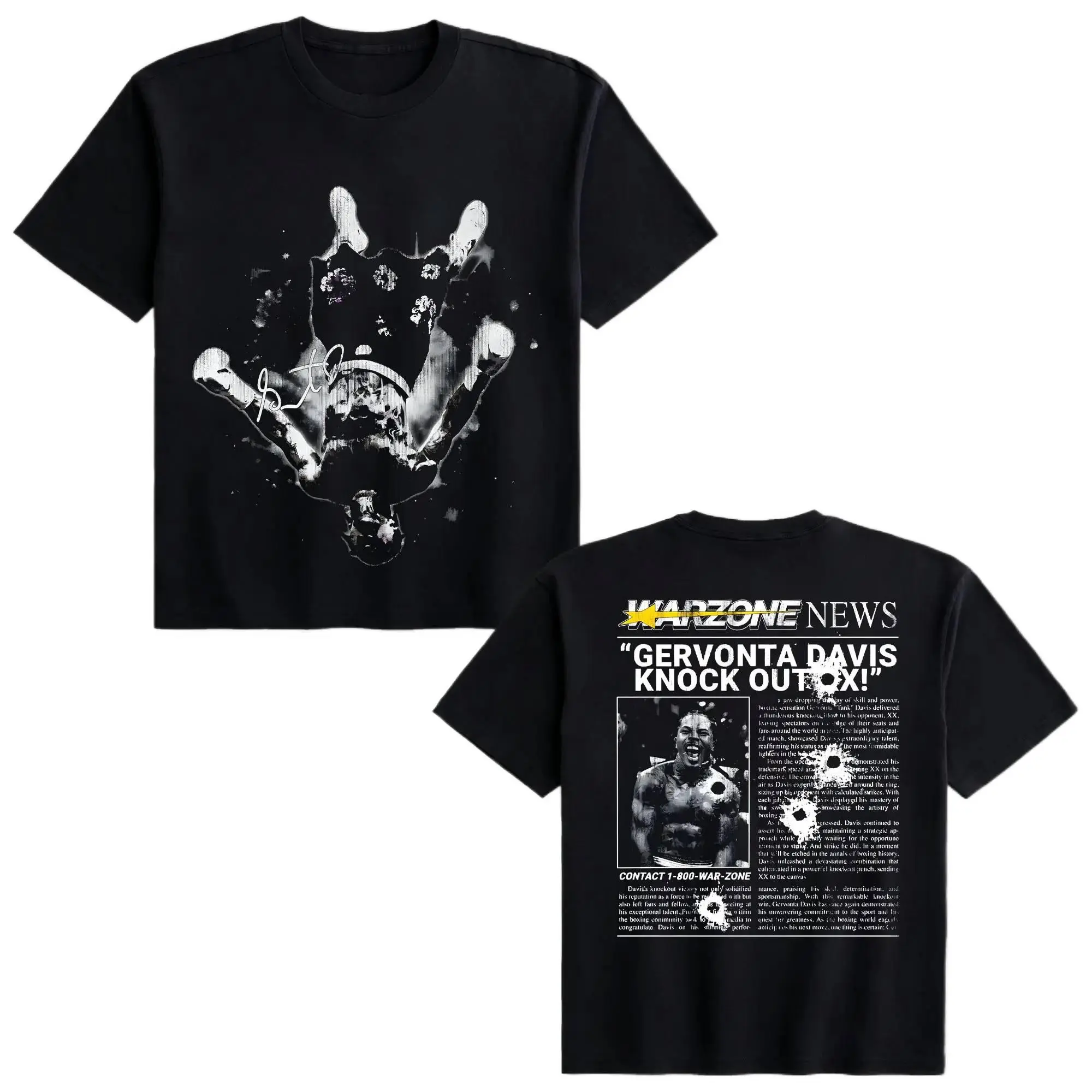 Unisex Men's Soft Short-Sleeve Cotton Round Neck Casual T-Shirt - Gervonta "Tank" Davis Graphic Sweatshirt, for Boxing Workouts, Streetwear Gifting, Sweatshirts