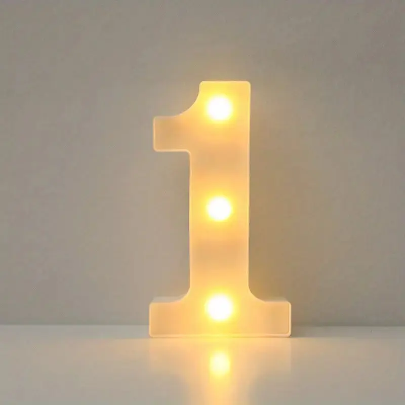 1PC 0-9 Number Theme Party Decoration LED Lights Night Light Party Wedding Cocktail Decoration Illuminated Night Light