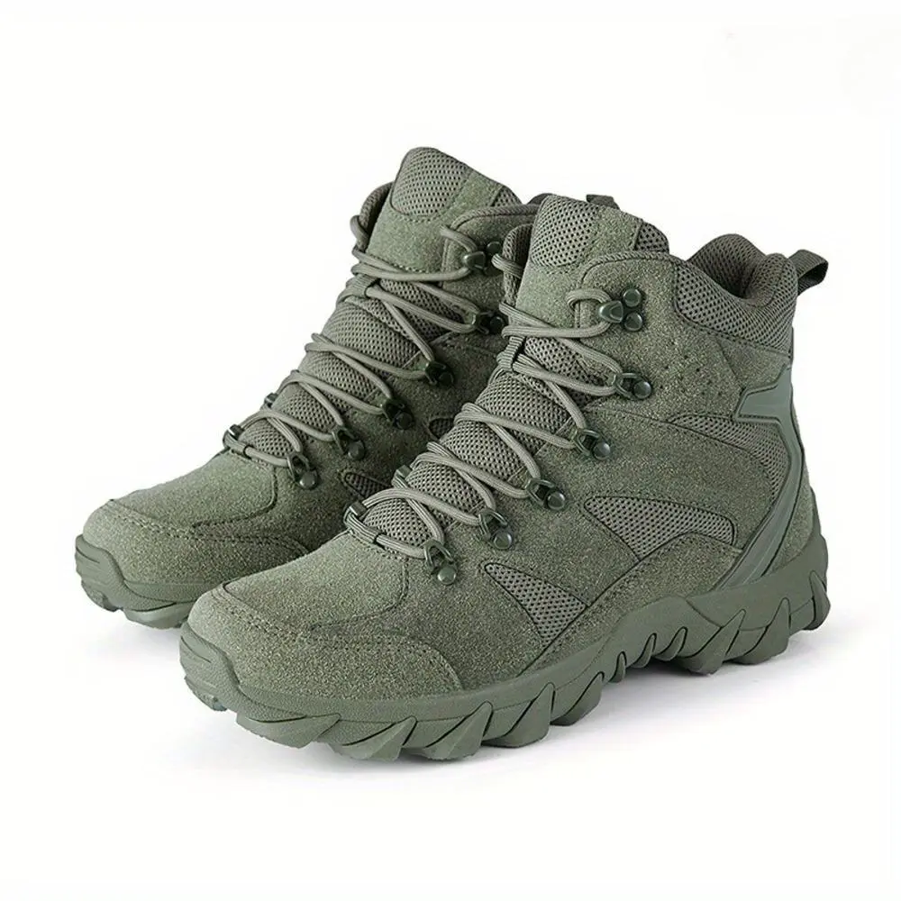 Men's Waterproof Hiking Shoes - Non-slip, Breathable, Comfortable, Durable Sole Hiking Sneakers with PU Fabric, Laces for Trekking Camping & Light Outdoor Work, Trekking Camping Shoes, Mensfashion