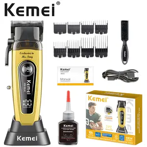 Professional Hair Clipper Set Kemei Km-90-4 + Km-90-5, Dual Motor 11500rpm/7500rpm, Smooth Trimmer, Barber Tools, High Precision