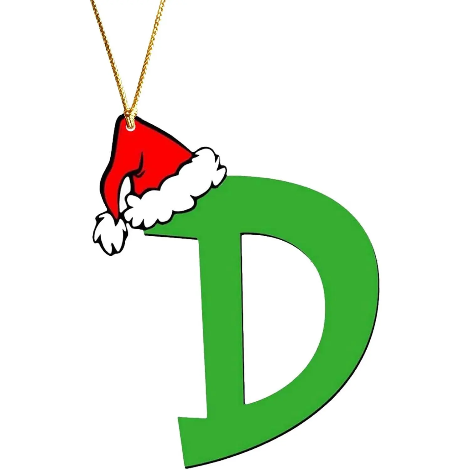 Green A-Z  Alphabet Personalized Christmas Ornaments Holiday Decor | Cute Initial Ornaments for Christmas Tree Decoration, Funny Letter Custom Stocking Name Tags for 2026 Xmas Family Gifts