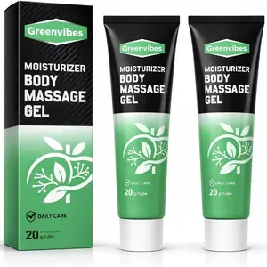 Greenvibes Body Massage Gel, Fast-Absorbing Herbal Blend with Poria Cocos, Cooling Cream for Relaxation & Balance, 0.68 FI Oz