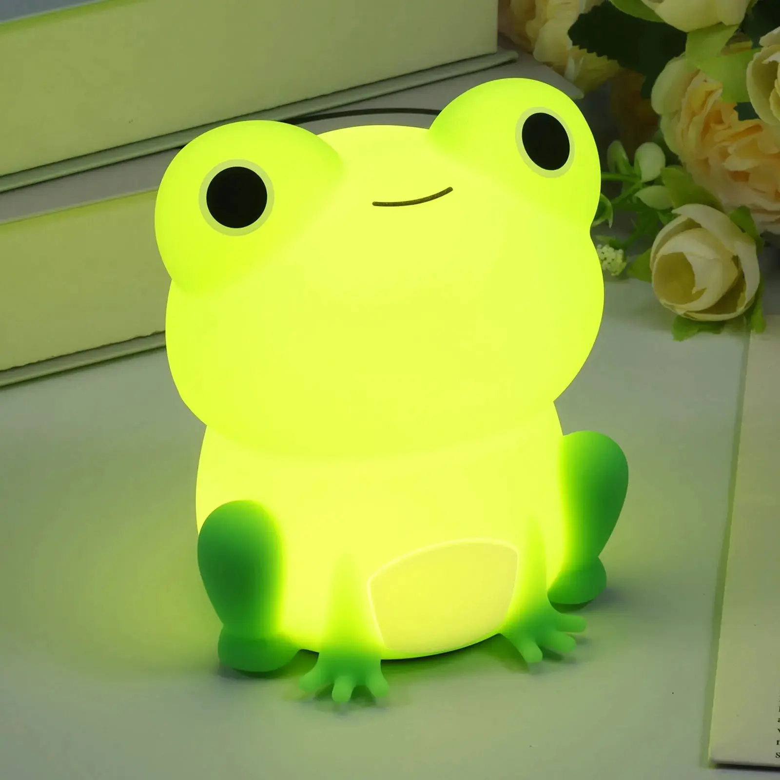 Frog Decorative Night Light Silicone Material, Home Decor Lighting, Instantly Bright, Switchable Lights, Ambient Glow Light, Soft Illumination for Bedroom and Living Room, Gentle Nightlight