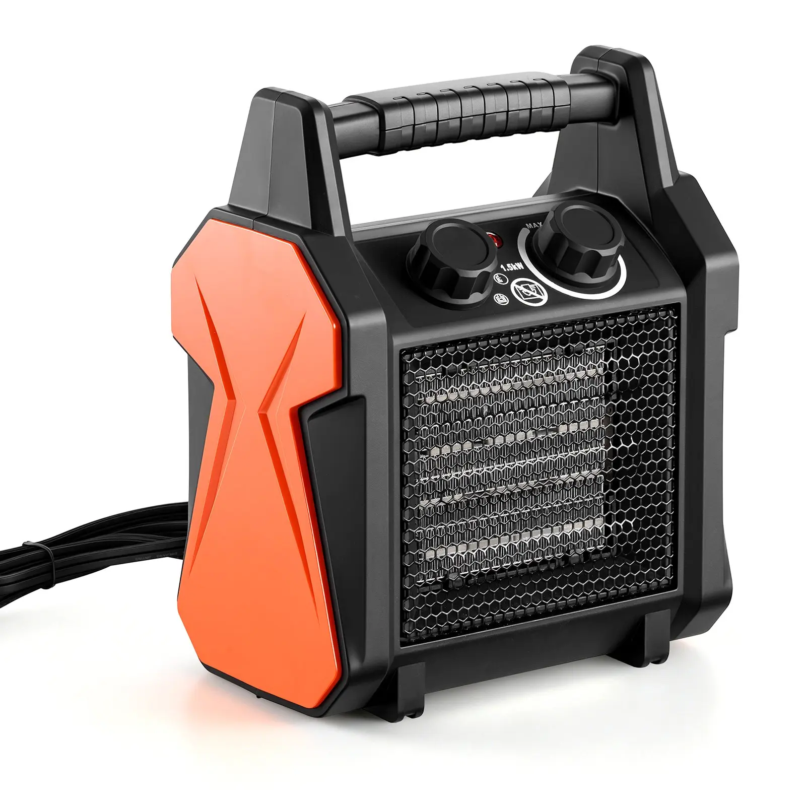 VEVOR 1500W Power Portable Electric PTC Space Heater with Fan, Low-High Heat Modes, Overheat Protection, Tip-Over Shut-Off, for Grow Tent, Small Greenhouse, Home Office