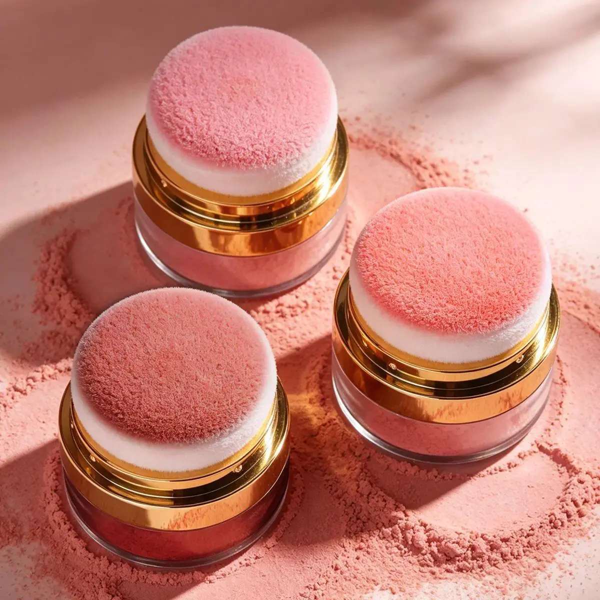 Nectarbellis 1 Box Lazy blush, Long-Lasting Powder Blush with Puff & a small mirror, Lightweight Natural Finish, Quick Easy Makeup for Daily Wear, Vegan Cruelty-Free, makeup at any time, 3 color blush, enhance color, cosmetics,Valentine's Day gift Blend